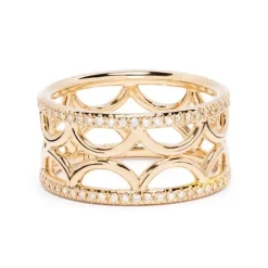 Bague bandeau Perp&eacute;tuel.le semi-pav&eacute;e