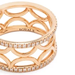 Bague bandeau Perp&eacute;tuel.le semi-pav&eacute;e