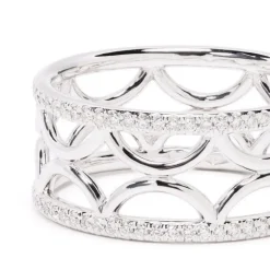 Bague bandeau Perp&eacute;tuel.le semi-pav&eacute;e