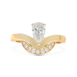 Bague Emblème 0.5ct Poire semi-pavée