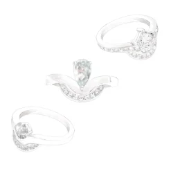 Bague Embl&egrave;me 0.5ct Poire semi-pav&eacute;e
