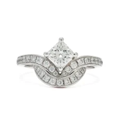 Bague Embl&egrave;me 1.2ct Princesse pav&eacute;e