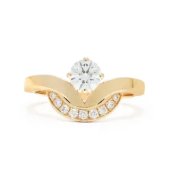Bague Embl&egrave;me 0.5ct semi-pav&eacute;e