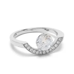 Bague Intr&eacute;pide grand arc 1ct pav&eacute;e