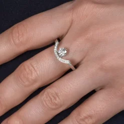 Bague Intr&eacute;pide grand arc 0.5ct pav&eacute;e