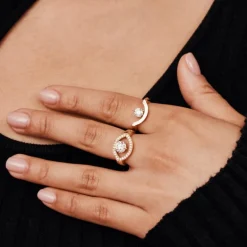 Bague Intr&eacute;pide grand arc 1ct pav&eacute;e