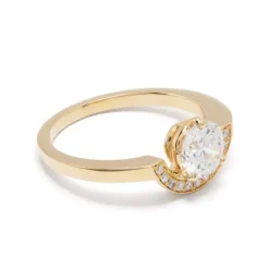 Bague Intr&eacute;pide petit arc 1ct pav&eacute;e