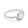 Bague Intr&eacute;pide petit arc 1ct pav&eacute;e