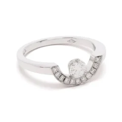 Bague Intr&eacute;pide petit arc 0.25ct pav&eacute;e