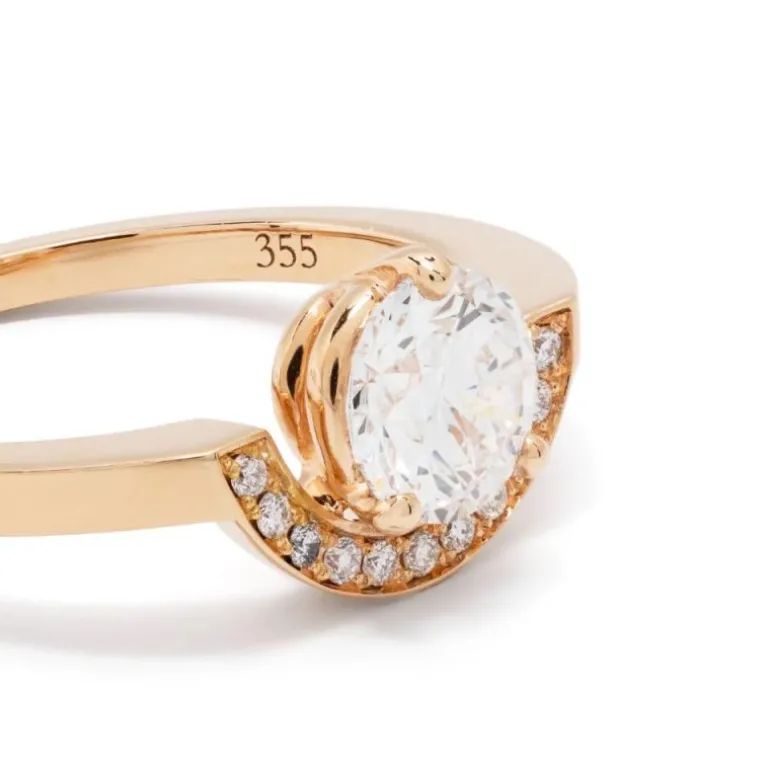Bague Intrépide petit arc 1.5ct pavée