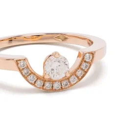 Bague Intr&eacute;pide petit arc 0.25ct pav&eacute;e