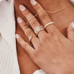 Bague Ride & Love semi-pav&eacute;e 0.5ct Ovale