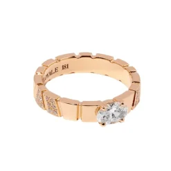 Bague Ride & Love semi-pav&eacute;e 0.5ct Ovale