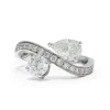 Bague Toi & Moi &Eacute;ternelle 0.5ct Brillant 0.7ct Poire pav&eacute;e