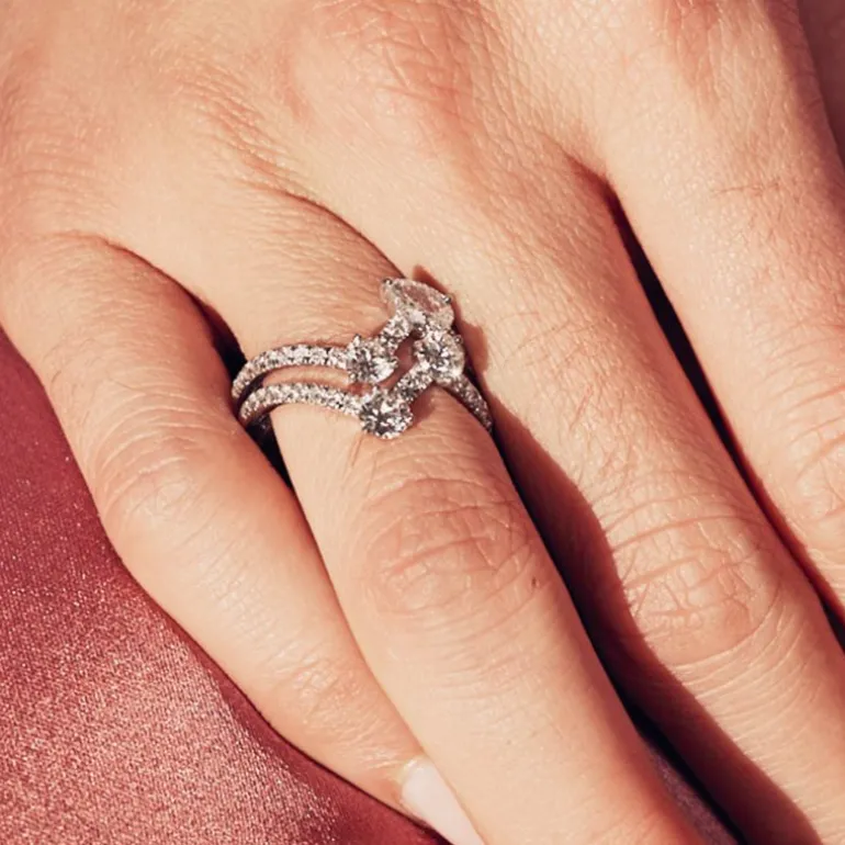 Bague Toi+Moi 0.25ct x2 pavée