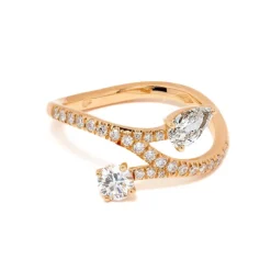 Bague Toi+Moi Toujours 0.25ct 0.35ct pav&eacute;e