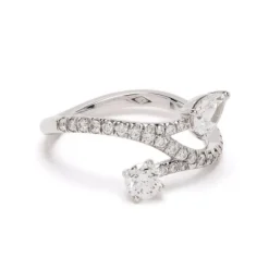 Bague Toi+Moi Toujours 0.25ct 0.35ct pav&eacute;e