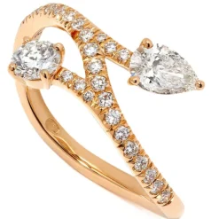 Bague Toi+Moi Toujours 0.25ct 0.35ct pav&eacute;e