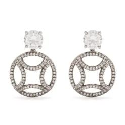 Boucles d'oreilles pendantes Perp&eacute;tuel.le 1ct x2 pav&eacute;es