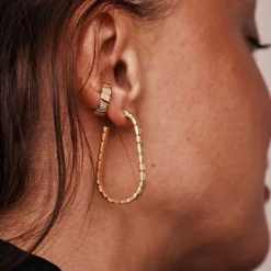 Boucles d'oreilles Ride & Love semi-pav&eacute;es Large