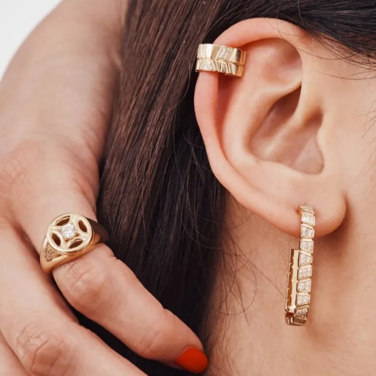 Boucles d'oreilles Ride & Love pavées Medium