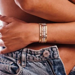 Bracelet jonc Ride & Love semi-pav&eacute;