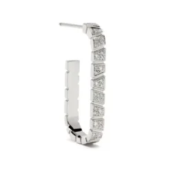 Mono-Boucle d'oreille Ride & Love pav&eacute;e Medium - Or blanc 18k