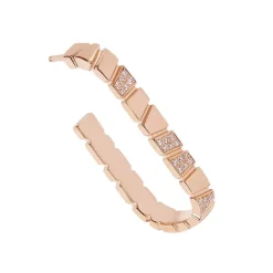 Mono-Boucle d'oreille Ride & Love pav&eacute;e Medium - Or rose 18k