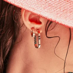 Mono-Boucle d'oreille Ride & Love semi-pav&eacute;e Medium