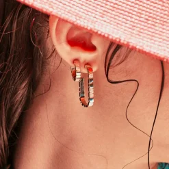 Mono-Boucle d'oreille Ride & Love semi-pav&eacute;e Small