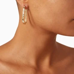 Mono-Boucle d'oreille Ride & Love semi-pavée Large