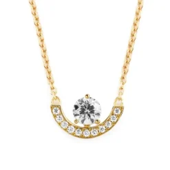 Pendentif Intr&eacute;pide petit arc 0.5ct pav&eacute;