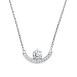 Pendentif Intr&eacute;pide grand arc 0.5ct pav&eacute;