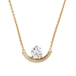 Pendentif Intr&eacute;pide grand arc 1ct pav&eacute;