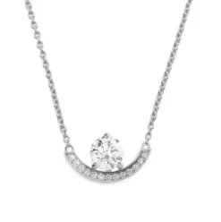 Pendentif Intr&eacute;pide grand arc 1ct pav&eacute;