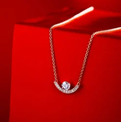 Pendentif Intr&eacute;pide grand arc 0.5ct pav&eacute;