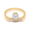 Solitaire Uraeus 0.7ct pav&eacute; baguette